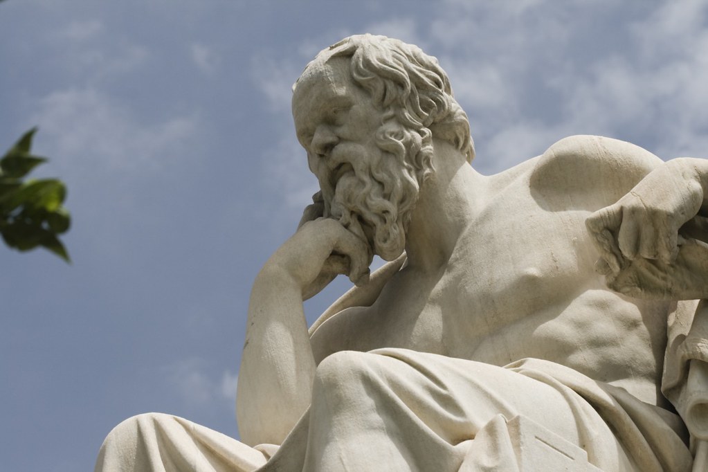 Statue of Socrates, an ancient Greek philosopher from Athens