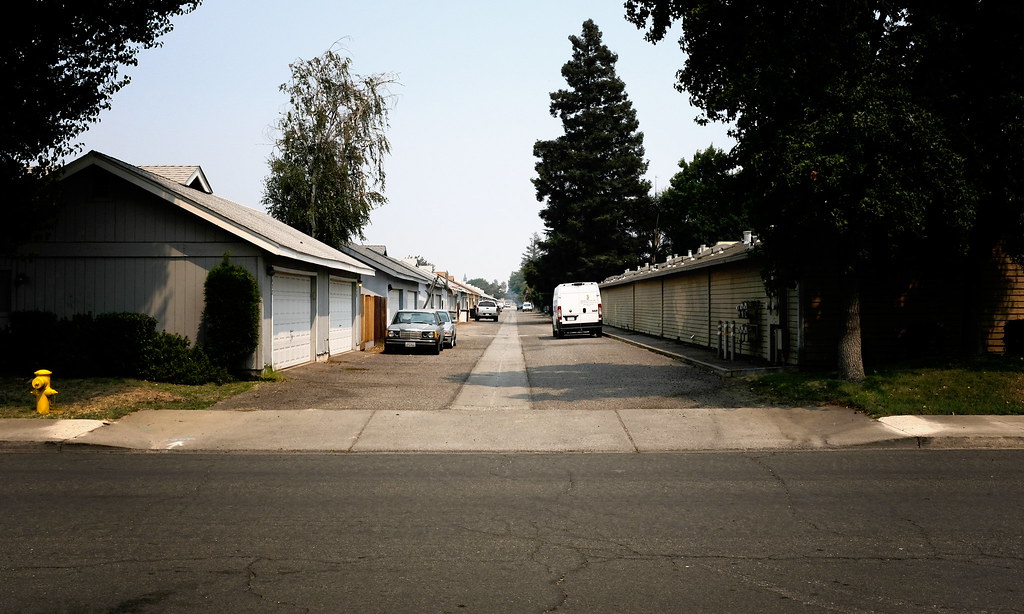 Quiet street in Modesto, California