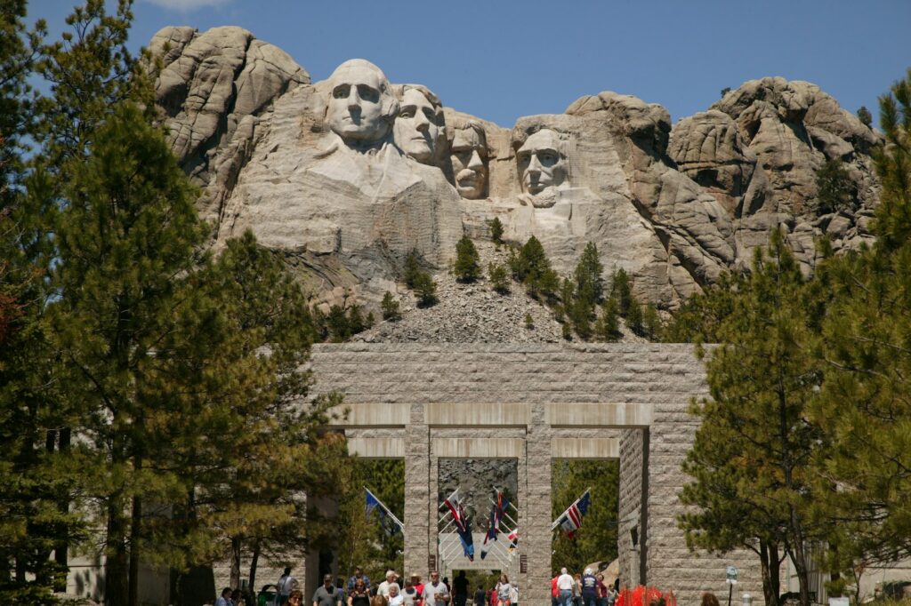 Crowd at Mount Rushmore in South Dakota