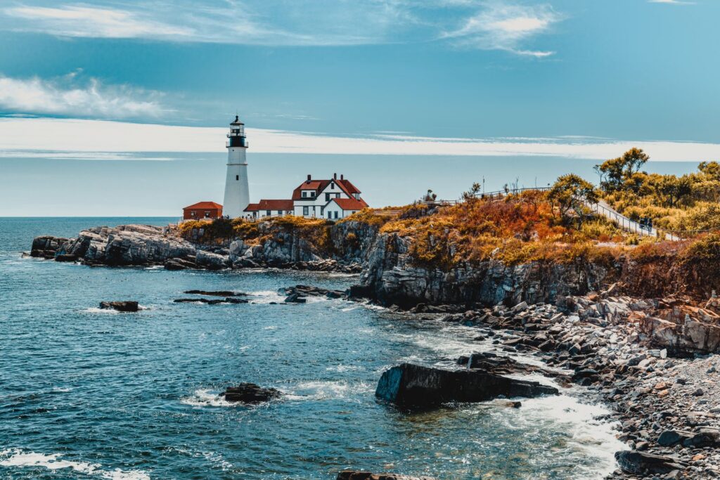 Portland Head Light on the rocky Maine coast