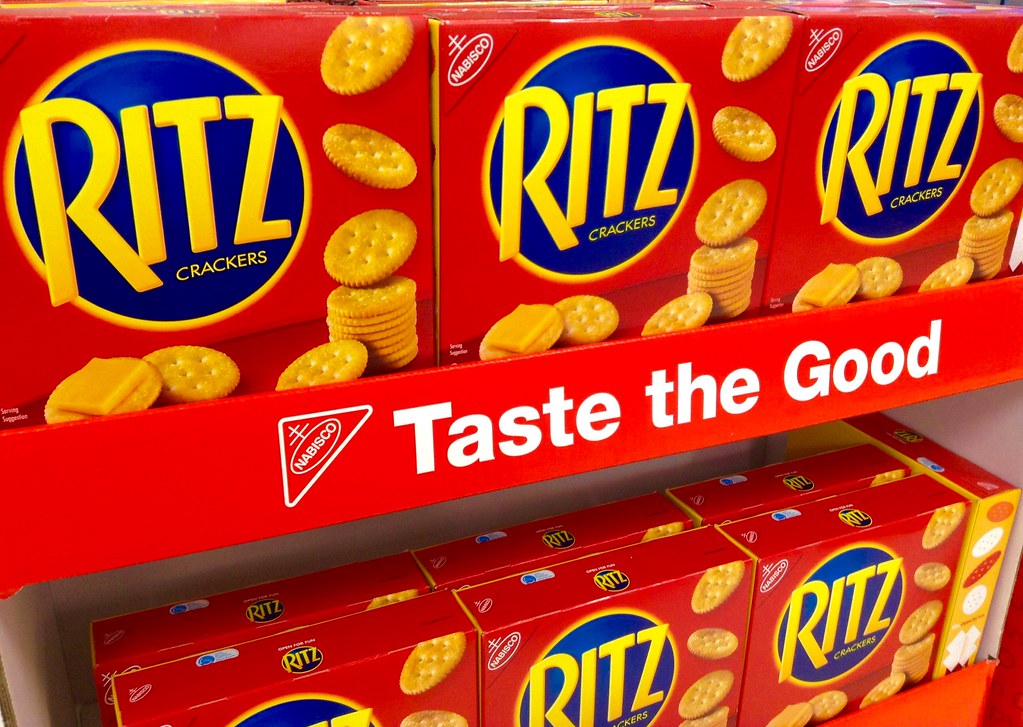Boxes of Ritz Crackers at the grocery
