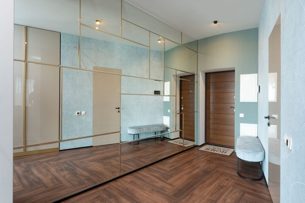 mirrored wall
