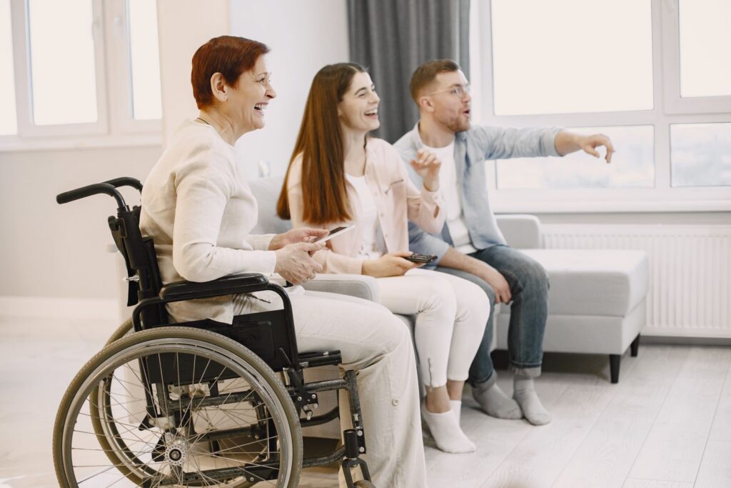 Family enjoying quality time together indoors, sharing joy and laughter.