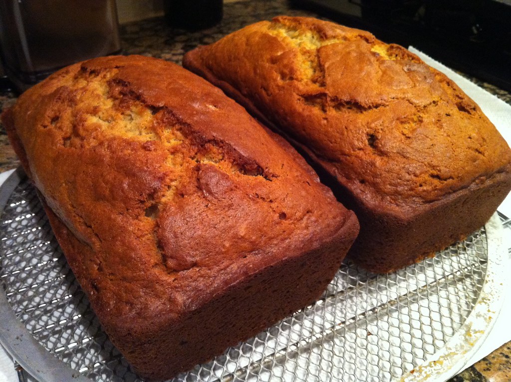 Freshly baked, homemade banana bread