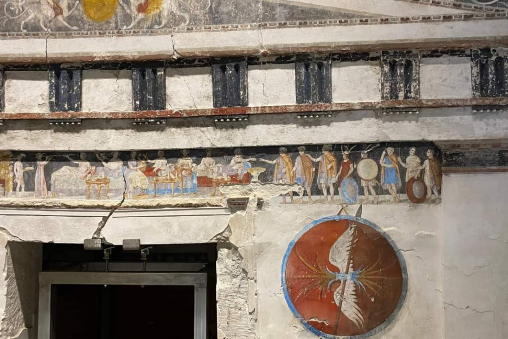 Ancient Greek temple with color
