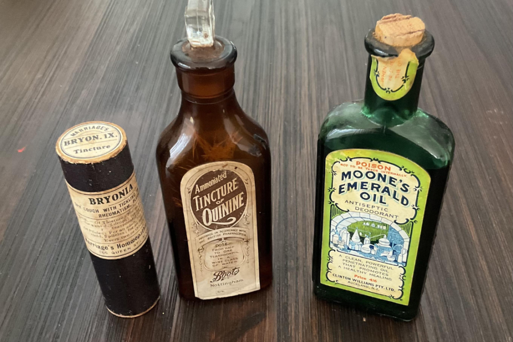 Antique quinine medicine bottle