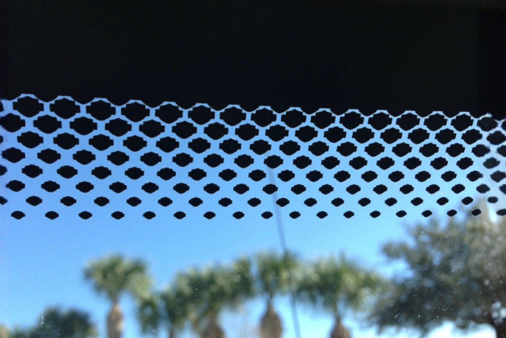 Black frit dots car windshield