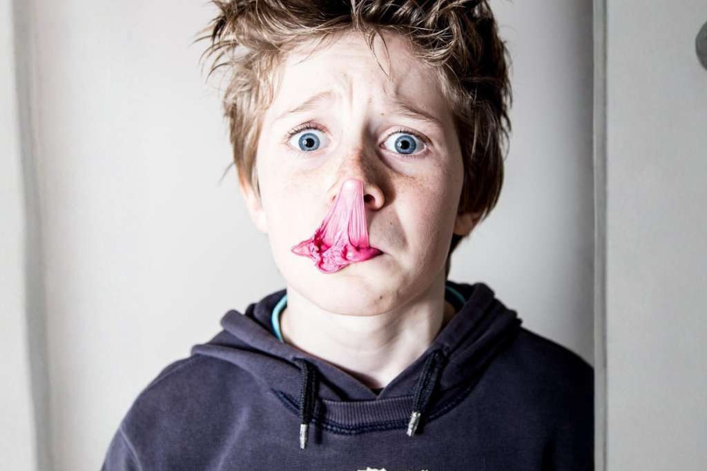 Boy chewing gum