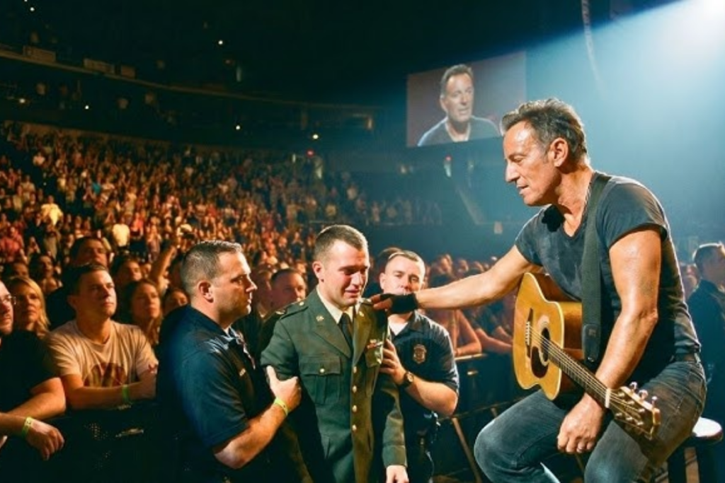 Bruce Springteen performing during the A Tribute to Heroes telethon