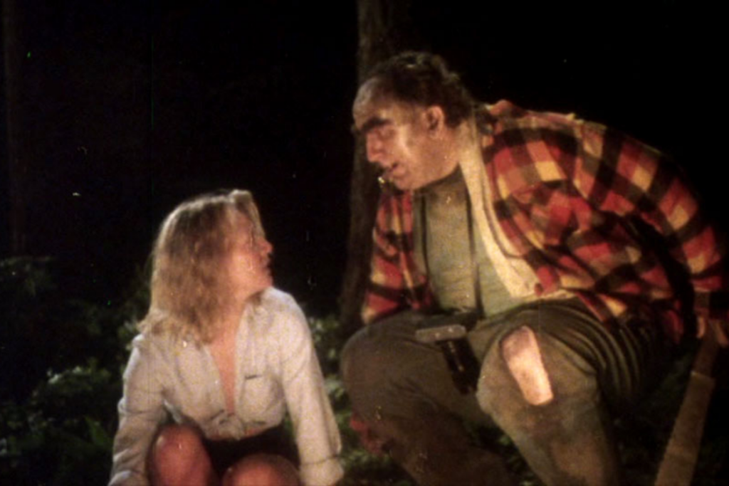 Just Before Dawn camping horror movie scene
