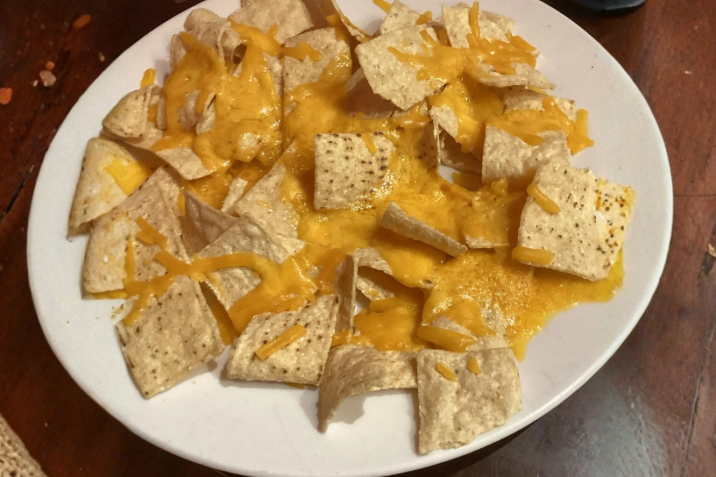 Microwave nachos for after school or late night snack