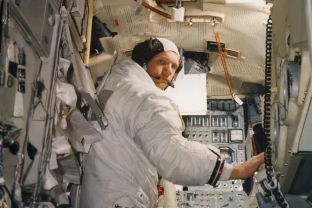 Neil Armstrong in the Lunar Module
