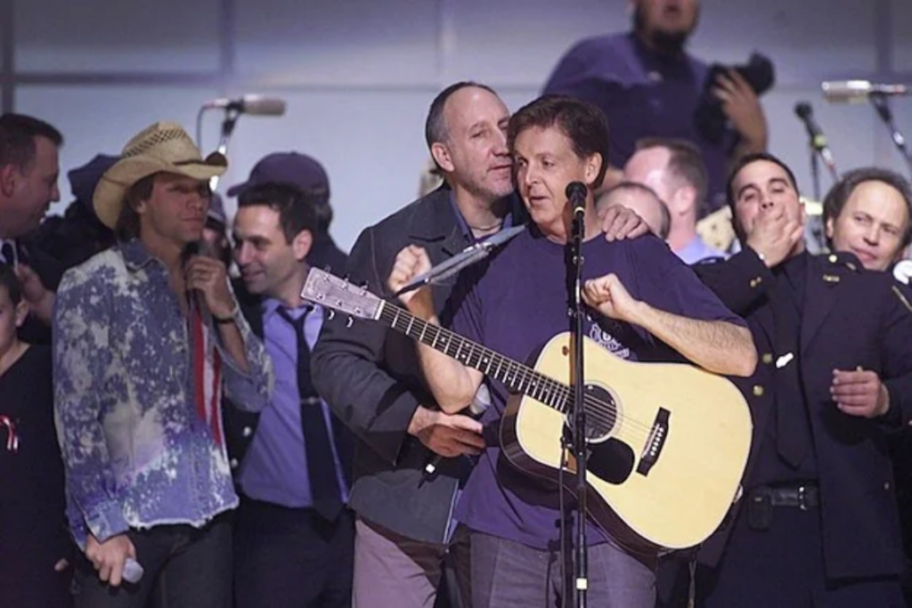 Paul McCartney performing at New York City Concert for 9/11