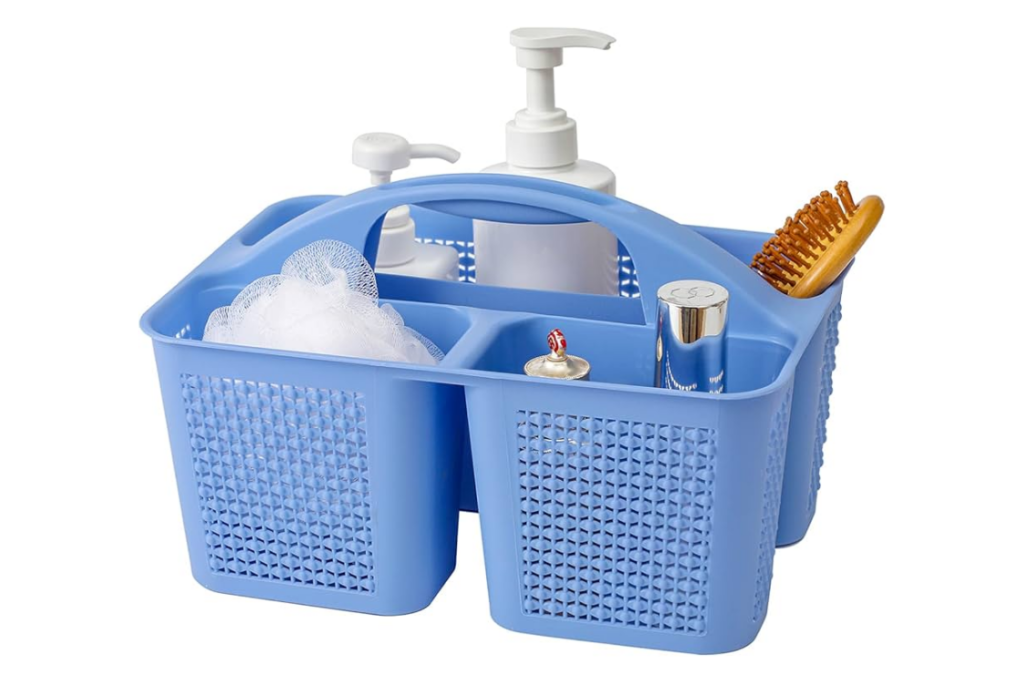 Portable shower caddy for dorm room use