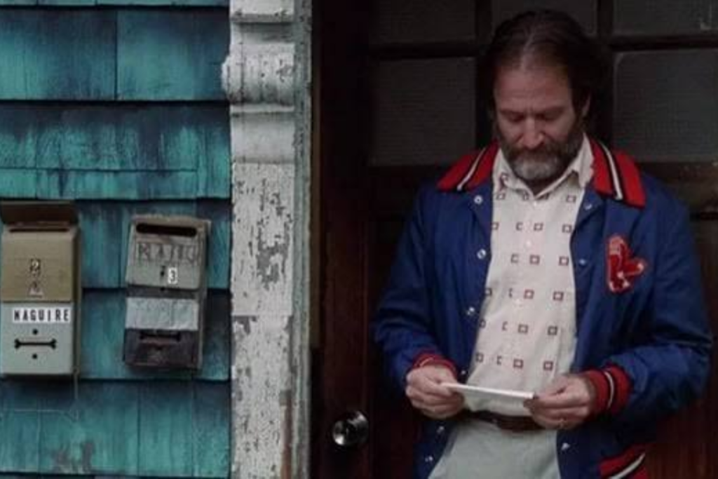 Robin Williams as Sean reading Will's note