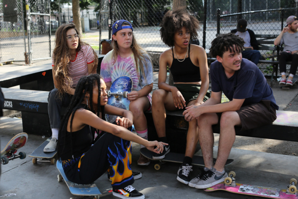 Still from the skateboarding drama Skate Kitchen