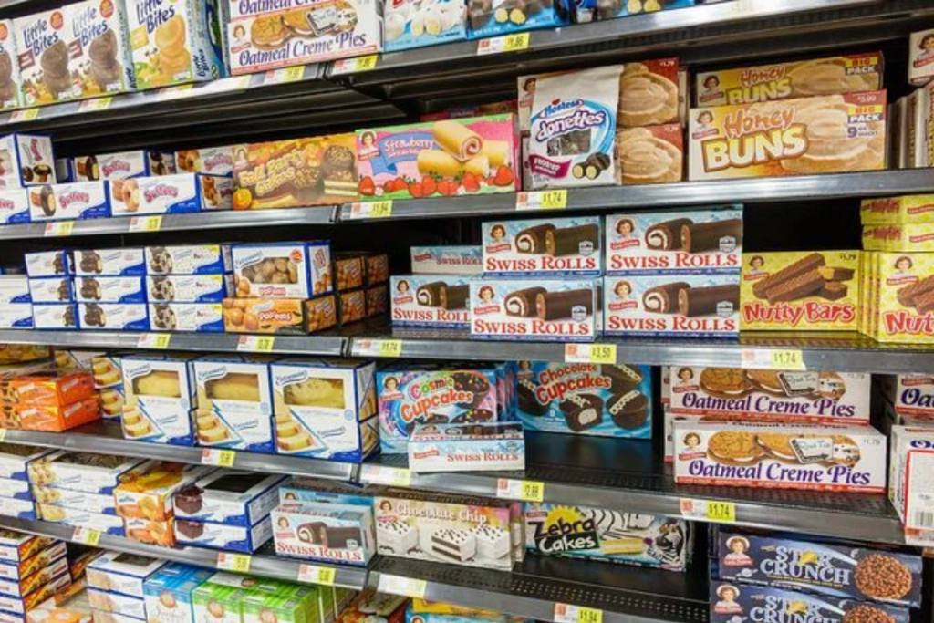 Assorted Snack Cakes at the grocery
