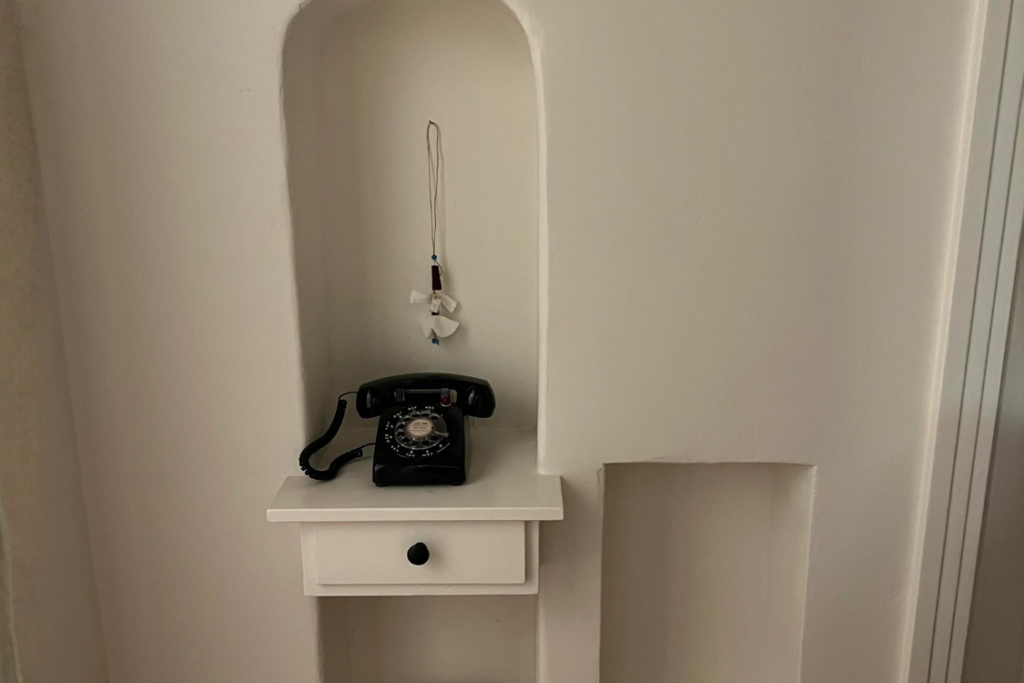 Vintage phone nook in an old house