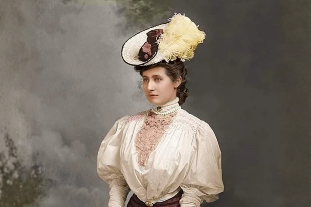 Vintage woman with pale skin
