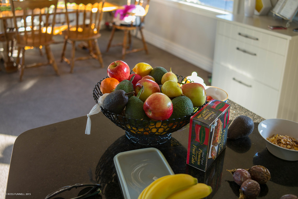 Fruit bowl on kitchen table