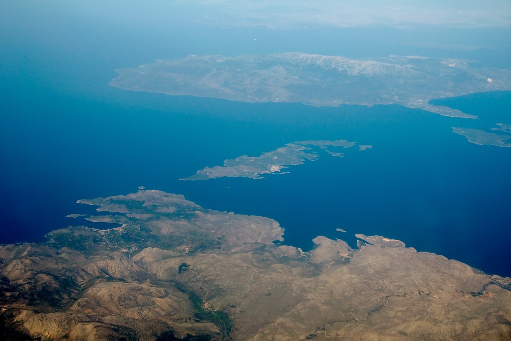 Islands of Chios and Innosses (Greece). Seen is also the shore of Turkey.