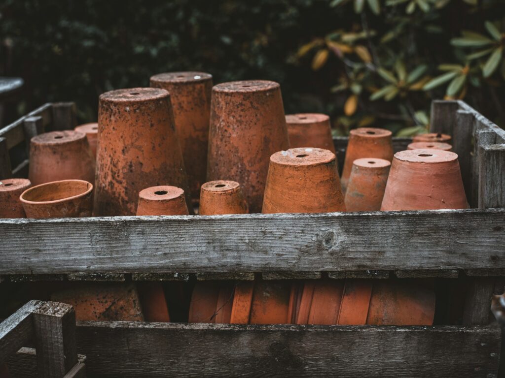Vintage terracotta pots