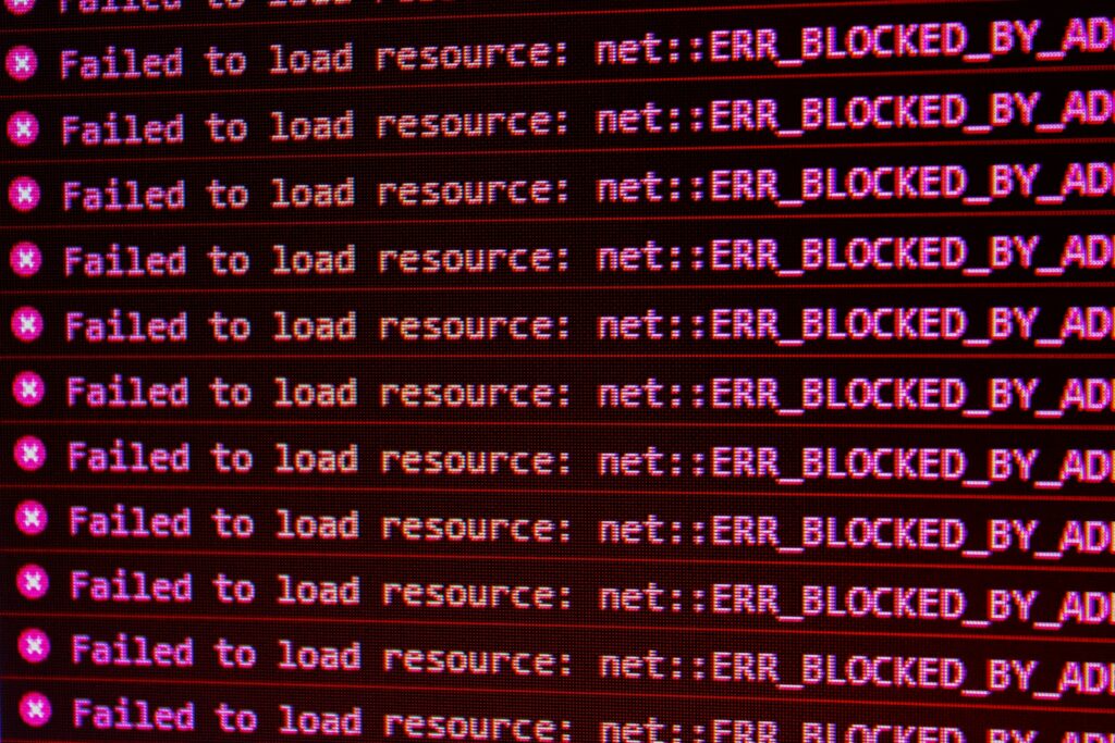 multiple error blocked message on monitor screen