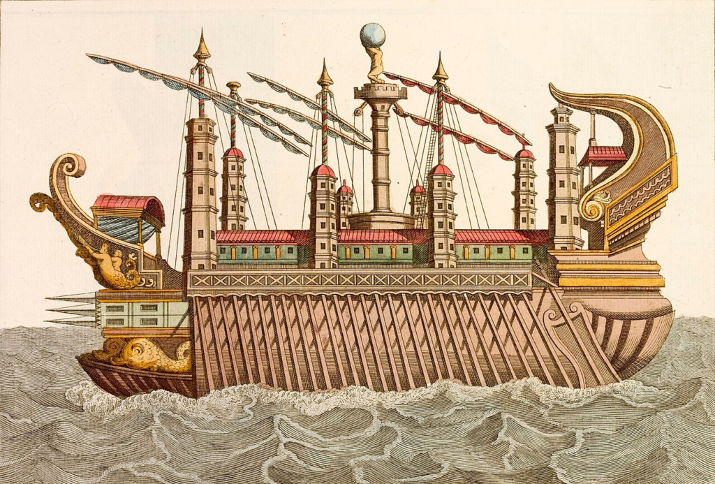 ancient Greek wooden ship depiction