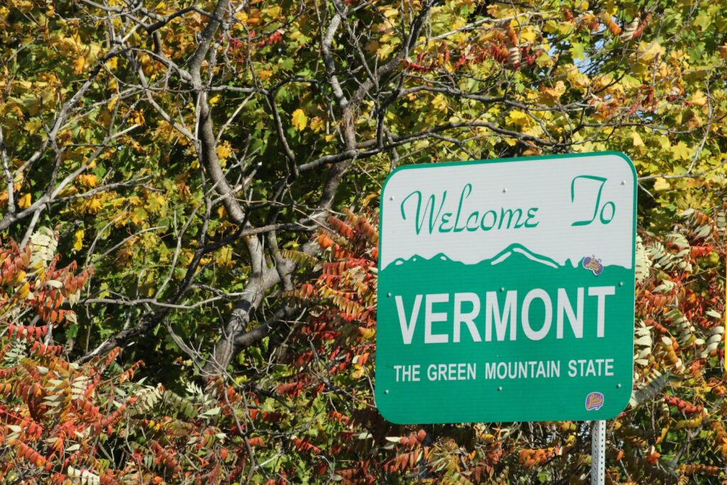 Welcome to Vermont sign