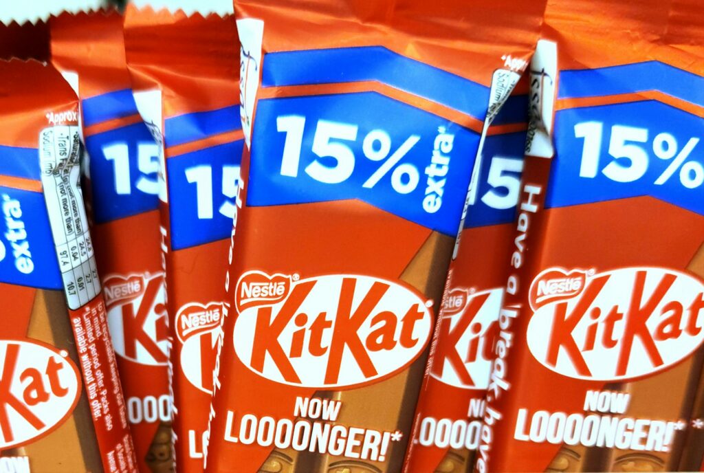Kit kat bars offer 15% extra.