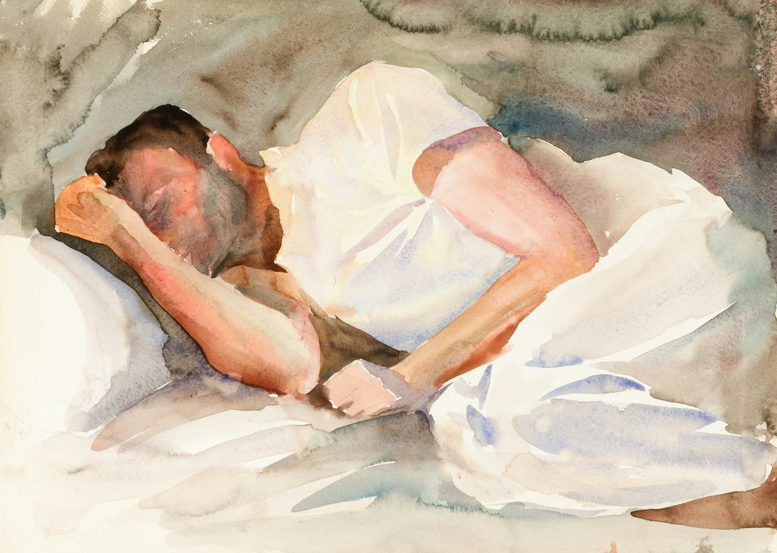 A man sleeping peacefully in bed